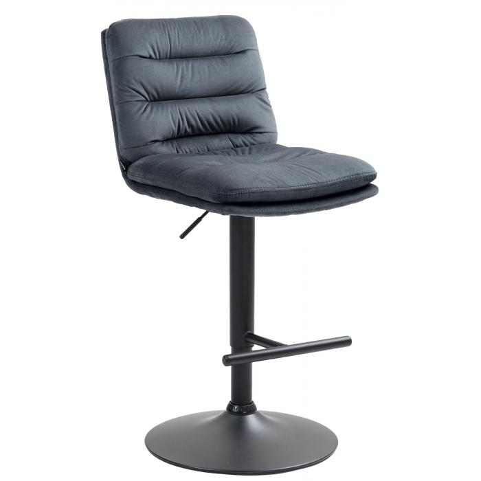 Barhocker HLO-CP247 Samt schwarz ~ dunkelgrau