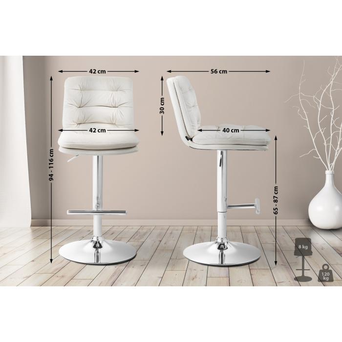 Barhocker HLO-CP247 Samt chrom ~ creme