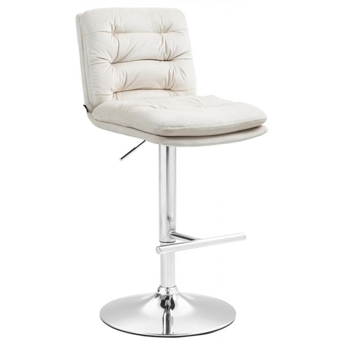 Barhocker HLO-CP247 Samt chrom ~ creme