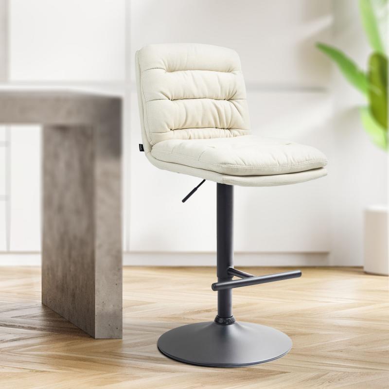 Barhocker HLO-CP248 Stoff schwarz ~ creme