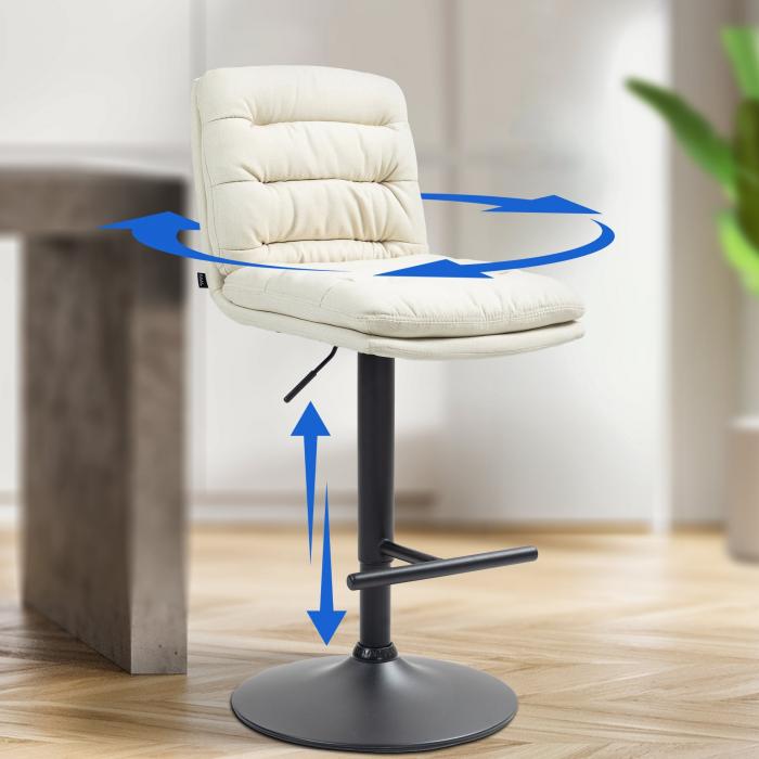 Barhocker HLO-CP248 Stoff schwarz ~ creme