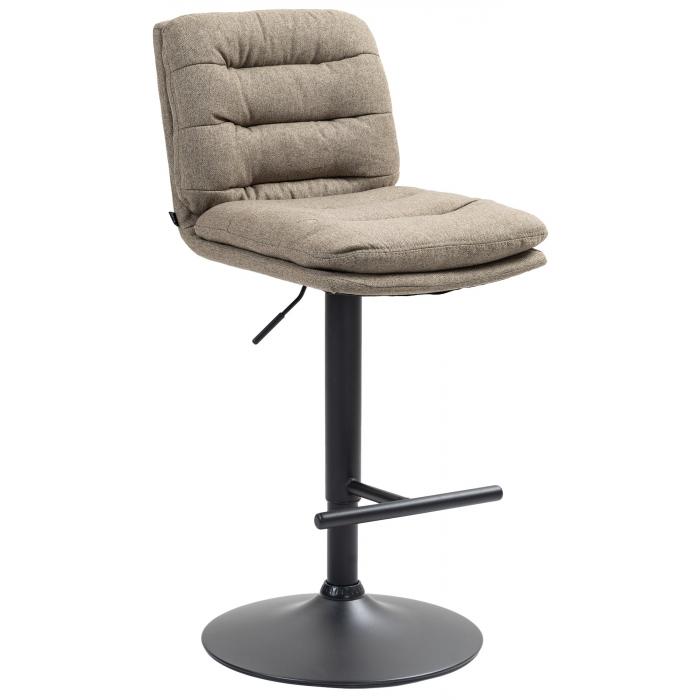 Barhocker HLO-CP248 Stoff schwarz ~ taupe