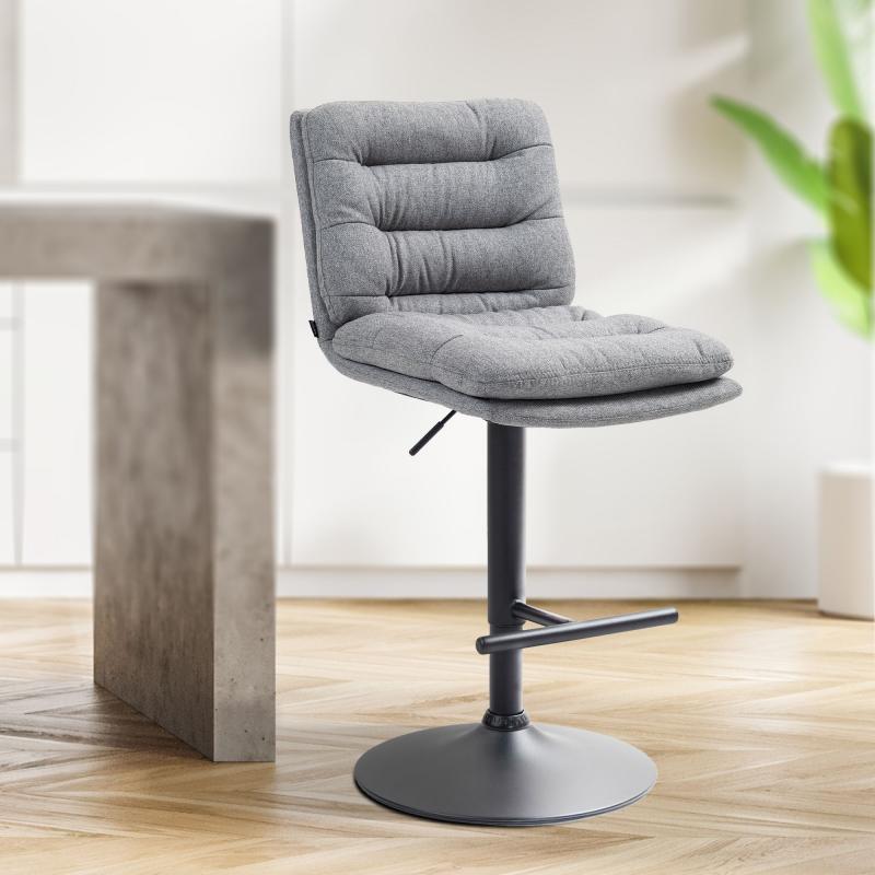 Barhocker HLO-CP248 Stoff schwarz ~ grau