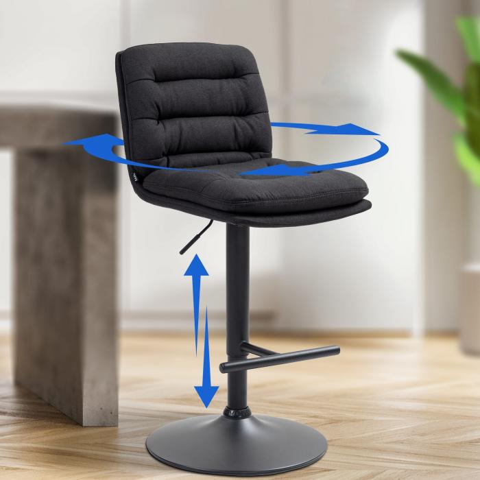 Barhocker HLO-CP248 Stoff schwarz ~ schwarz