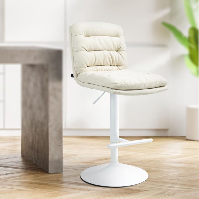 Barhocker HLO-CP248 Stoff wei ~ creme