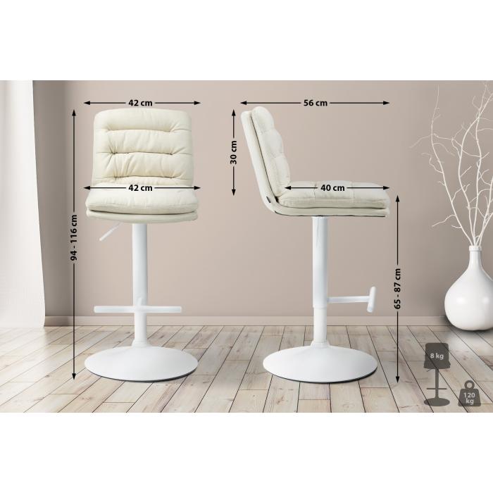 Barhocker HLO-CP248 Stoff wei ~ creme