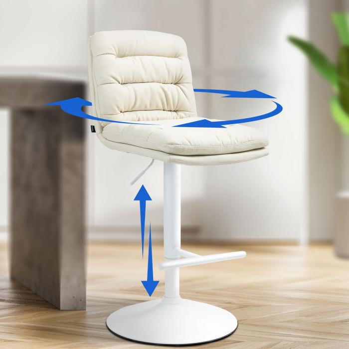 Barhocker HLO-CP248 Stoff wei ~ creme