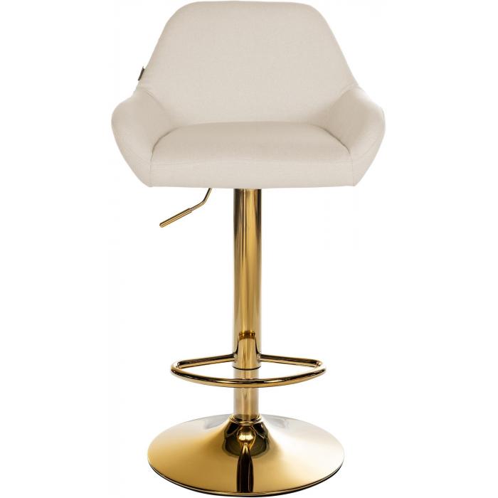 Barhocker HLO-CP8 Gold Stoff ~ creme