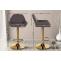 Barhocker HLO-CP8 Gold Stoff ~ dunkelgrau