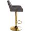 Barhocker HLO-CP8 Gold Stoff ~ dunkelgrau