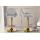 Barhocker HLO-CP8 Gold Stoff ~ grau
