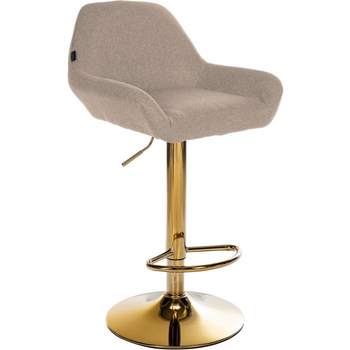 Barhocker HLO-CP8 Gold Stoff ~ taupe