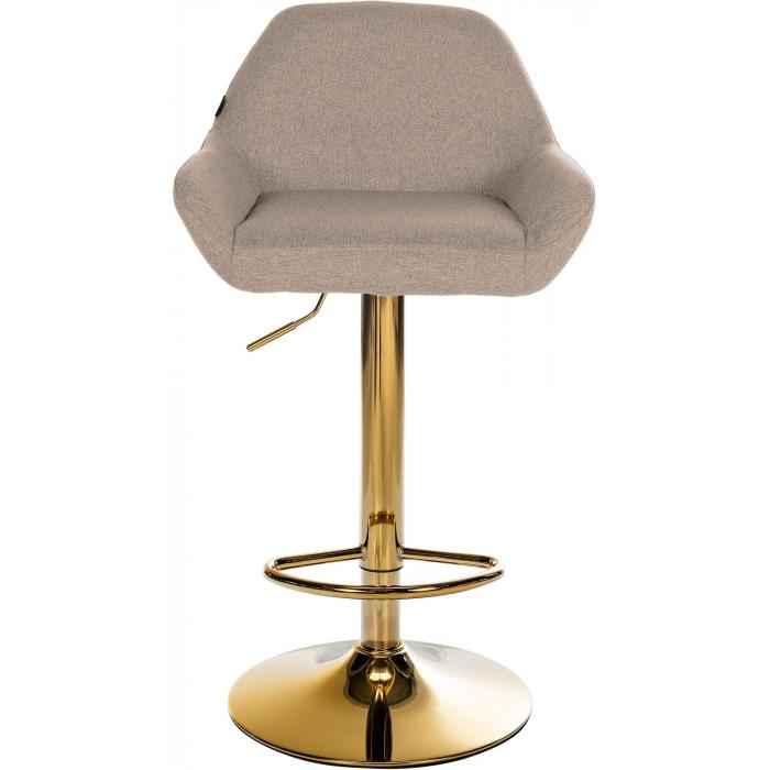 Barhocker HLO-CP8 Gold Stoff ~ taupe