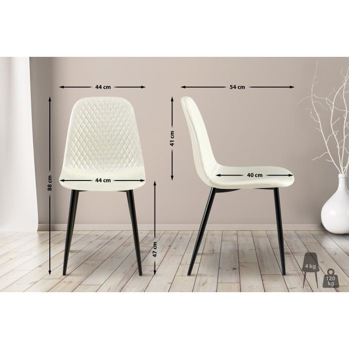 4er Set Sthle HLO-CP49 Stoff ~ creme