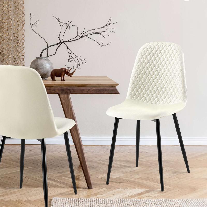 4er Set Sthle HLO-CP49 Stoff ~ creme