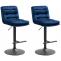 2er Set Barhocker HLO-CP247 Samt schwarz ~ blau