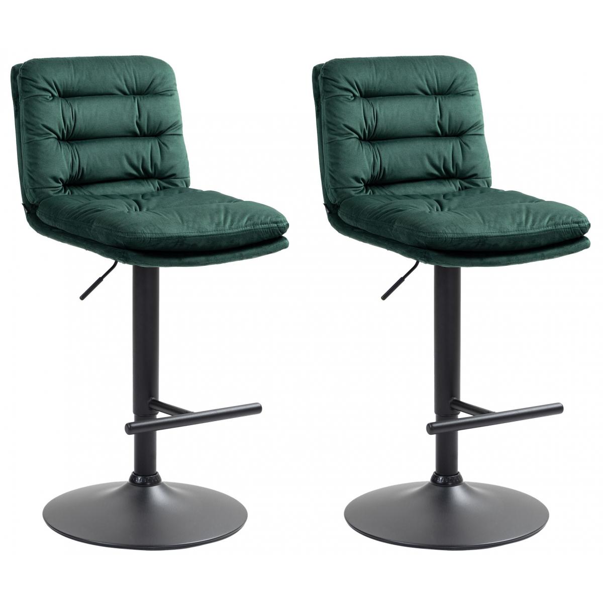 2er Set Barhocker HLO-CP247 Samt schwarz ~ grn