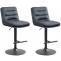 2er Set Barhocker HLO-CP247 Samt schwarz ~ dunkelgrau
