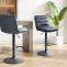 2er Set Barhocker HLO-CP247 Samt schwarz ~ dunkelgrau