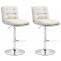 2er Set Barhocker HLO-CP247 Samt chrom ~ creme