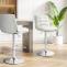 2er Set Barhocker HLO-CP247 Samt chrom ~ creme
