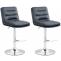 2er Set Barhocker HLO-CP247 Samt chrom ~ dunkelgrau