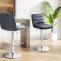 2er Set Barhocker HLO-CP247 Samt chrom ~ dunkelgrau