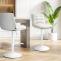 2er Set Barhocker HLO-CP247 Samt wei ~ creme
