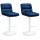 2er Set Barhocker HLO-CP247 Samt wei ~ blau