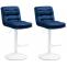 2er Set Barhocker HLO-CP247 Samt wei ~ blau