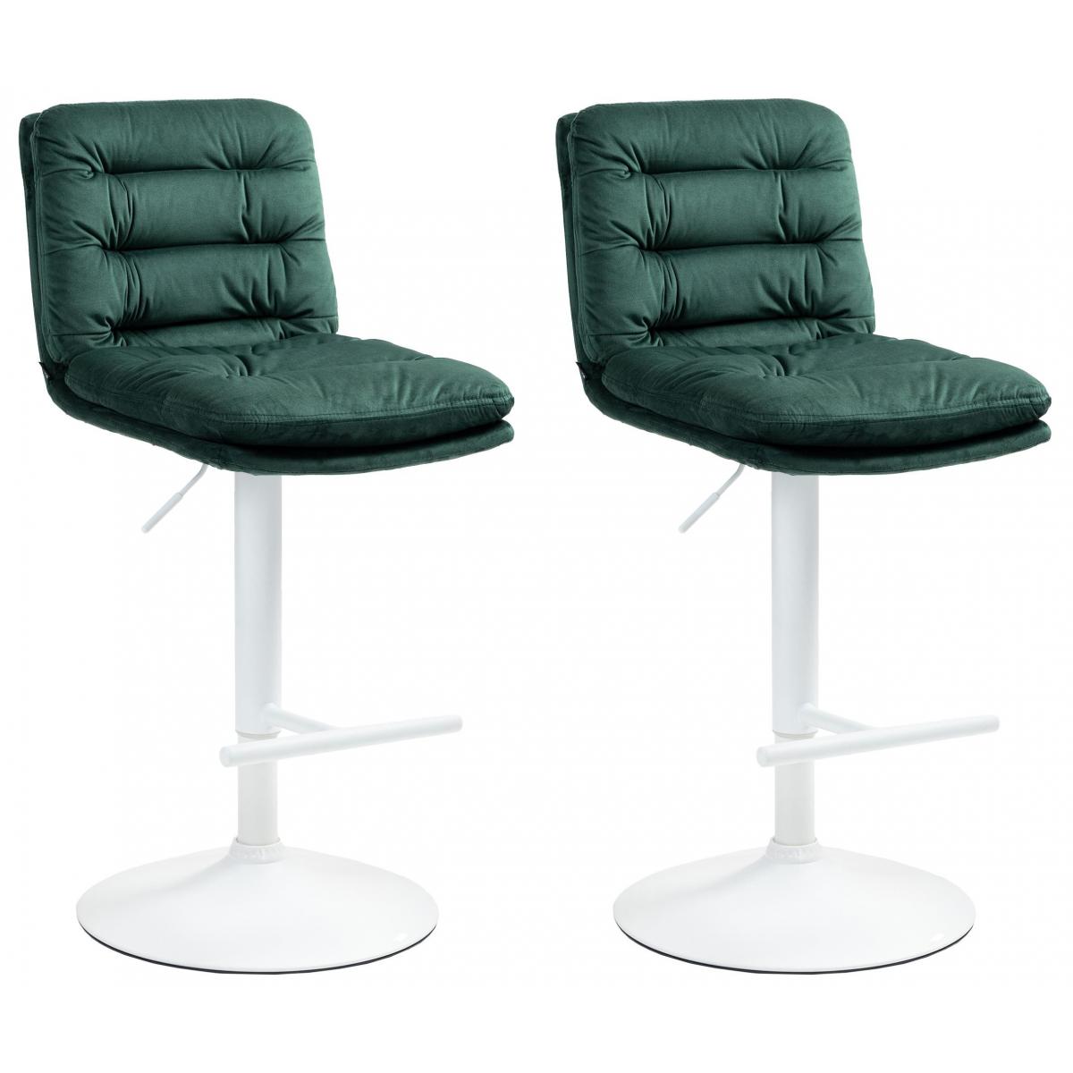 2er Set Barhocker HLO-CP247 Samt wei ~ grn