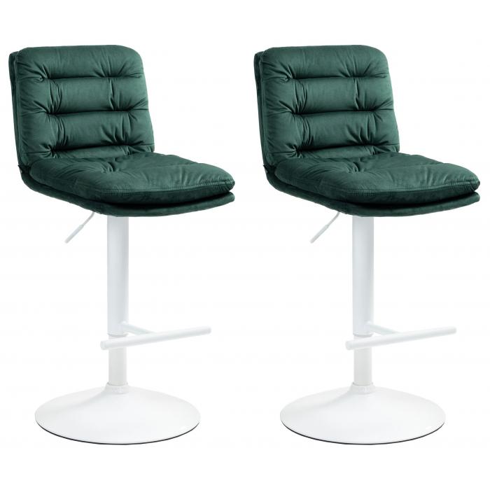 2er Set Barhocker HLO-CP247 Samt wei ~ grn