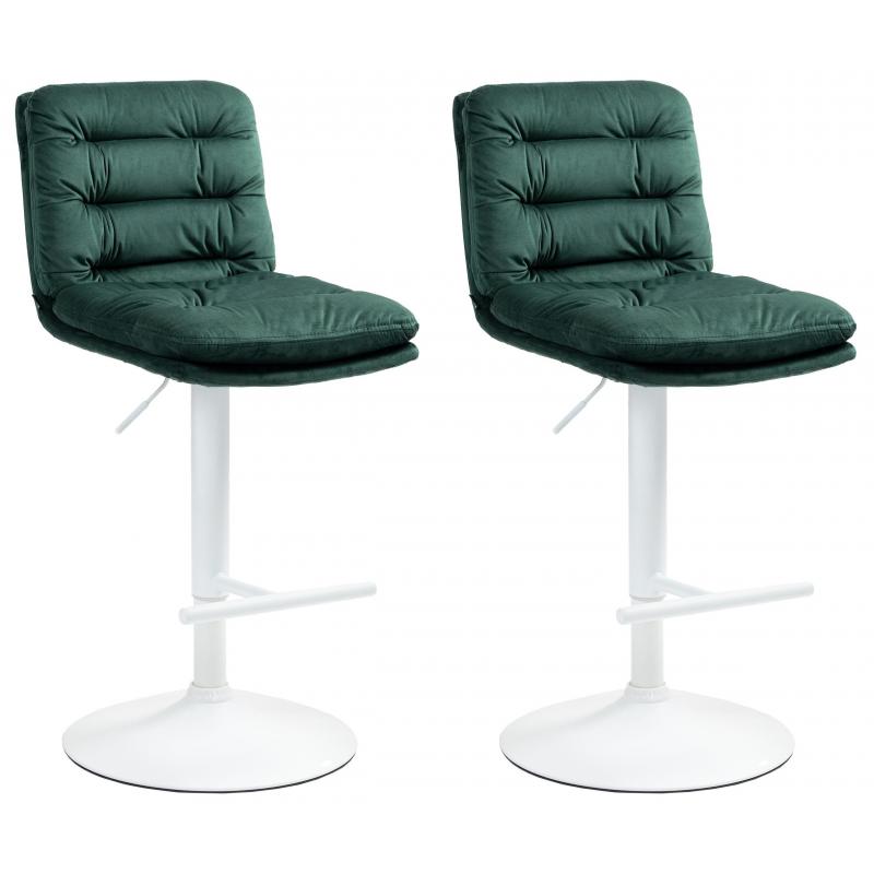 2er Set Barhocker HLO-CP247 Samt wei ~ grn