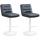 2er Set Barhocker HLO-CP247 Samt wei ~ dunkelgrau