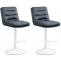 2er Set Barhocker HLO-CP247 Samt wei ~ dunkelgrau