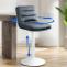 2er Set Barhocker HLO-CP247 Samt wei ~ dunkelgrau