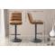 2er Set Barhocker HLO-CP246 Kunstleder schwarz ~ hellbraun