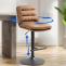 2er Set Barhocker HLO-CP246 Kunstleder schwarz ~ hellbraun
