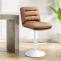 2er Set Barhocker HLO-CP246 Kunstleder wei ~ hellbraun
