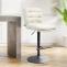 2er Set Barhocker HLO-CP248 Stoff schwarz ~ creme