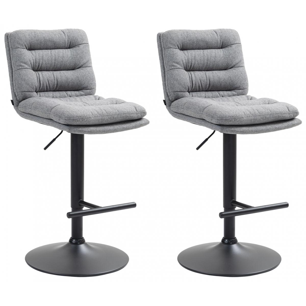 2er Set Barhocker HLO-CP248 Stoff schwarz ~ grau