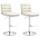 2er Set Barhocker HLO-CP248 Stoff chrom ~ creme