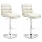 2er Set Barhocker HLO-CP248 Stoff chrom ~ creme