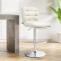 2er Set Barhocker HLO-CP248 Stoff chrom ~ creme