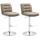 2er Set Barhocker HLO-CP248 Stoff chrom ~ taupe