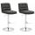 2er Set Barhocker HLO-CP248 Stoff chrom ~ dunkelgrau