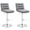 2er Set Barhocker HLO-CP248 Stoff chrom ~ grau