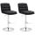 2er Set Barhocker HLO-CP248 Stoff chrom ~ schwarz