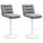 2er Set Barhocker HLO-CP248 Stoff wei ~ grau