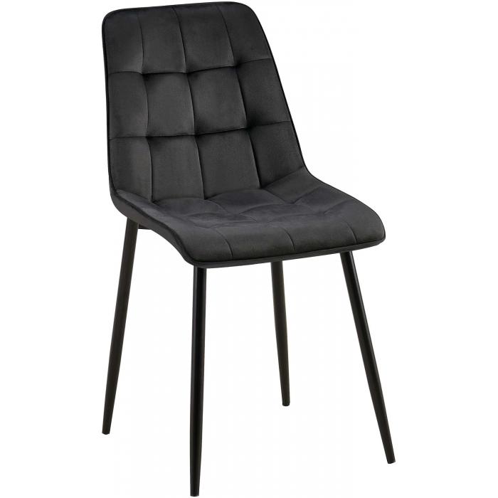Esszimmerstuhl HLO-CP118 Samt ~ schwarz
